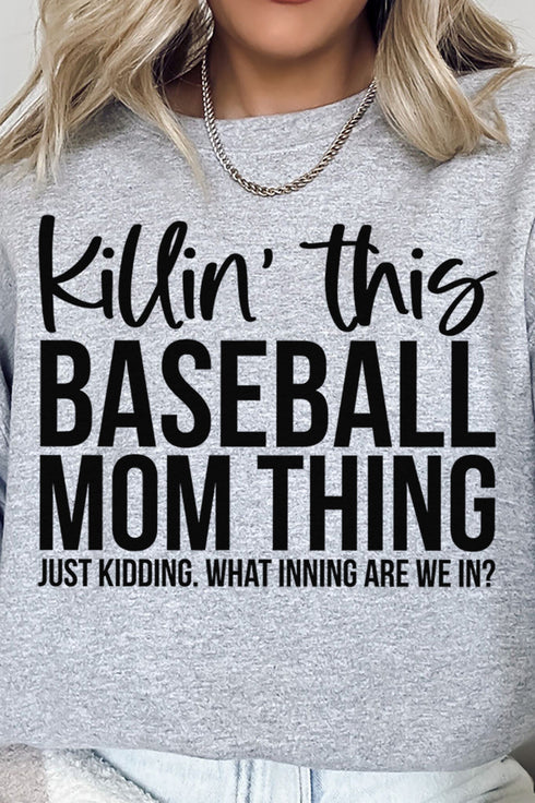 Killin' This Baseball Mom Thing Heavy-weight Crew Sweatshirt
