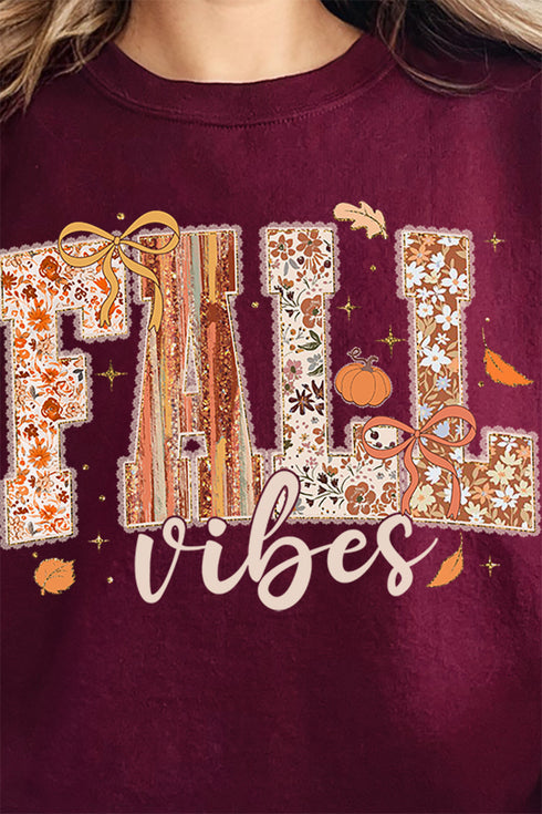 Lace Fall VIbes Heavy-weight Crew Sweatshirt