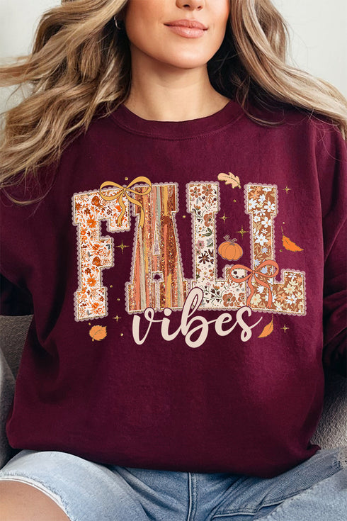 Lace Fall VIbes Heavy-weight Crew Sweatshirt