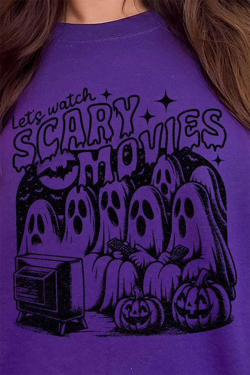Let's Watch Scary Movies Heavy-weight Crew Sweatshirt