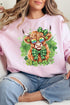 Lucky Clover Highland Cow Heavy-weight Crew Sweatshirt