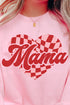 Mama Checkered Heart Heavy-weight Crew Sweatshirt