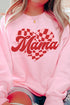 Mama Checkered Heart Heavy-weight Crew Sweatshirt