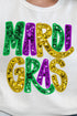 Mardi Gras Doodle Faux Glitter Heavy-weight Crew Sweatshirt