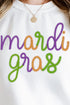 Mardi Gras Faux Tinsel Transfer Heavy-weight Crew Sweatshirt