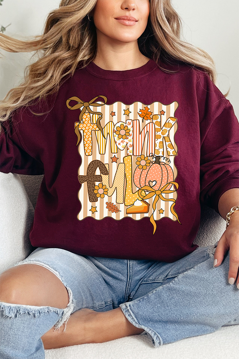 Thankful Doodle Coquette Heavy-weight Crew Sweatshirt