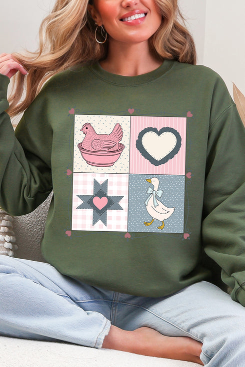 Side Bows Heartfelt Goose Heavy Blend Crew Sweatshirt