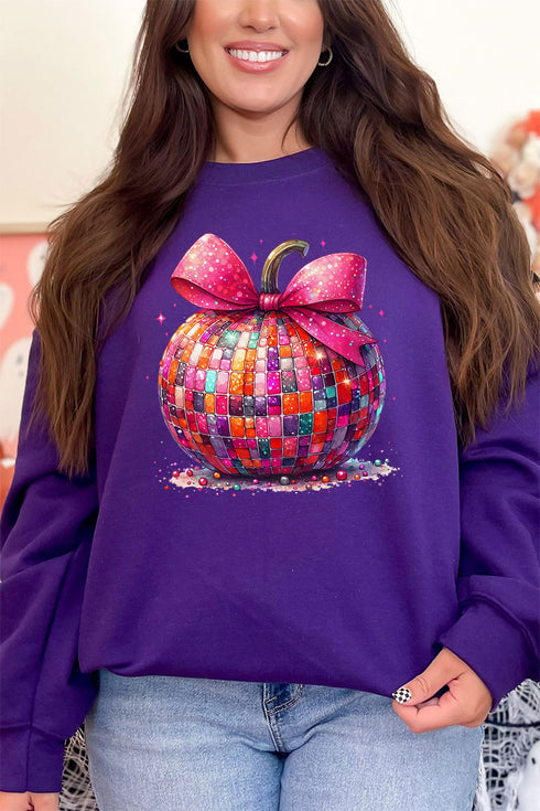 Multi-Color Disco Pumpkin Heavy-weight Crew Sweatshirt