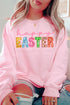 Pastel Faux Embroidery Happy Easter Transfer Heavy-weight Crew Sweatshirt