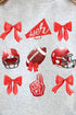 Red Blitz And Bows Heavy-weight Crew Sweatshirt