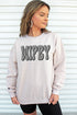 Retro Checkered Wifey Heavy-weight Crew Sweatshirt