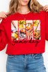 Retro Softball Game Day Heavy-weight Crew Sweatshirt