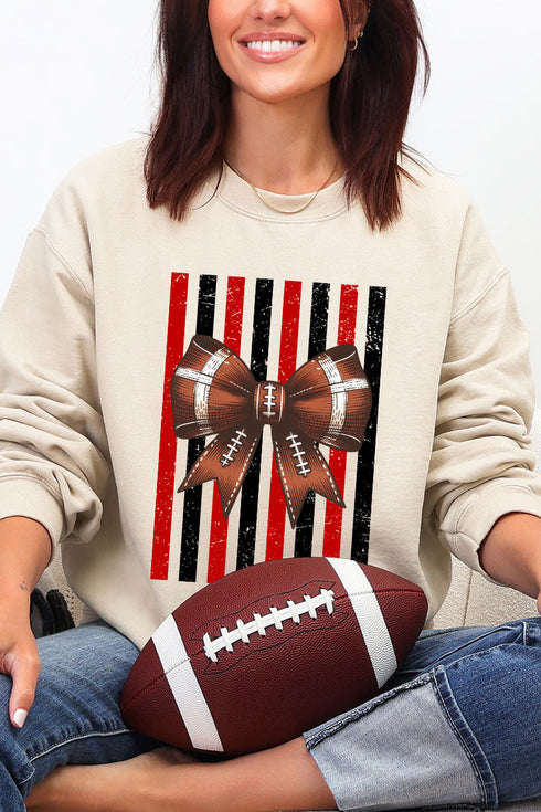 Red & Black Varsity Bow Heavy Blend Crew Sweatshirt