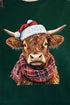 Santa Highland Cow Heavy-weight Crew Sweatshirt