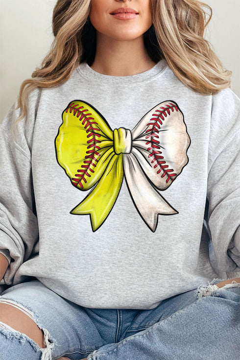 Softball & Baseball Stitches Coquette Heavy-weight Crew Sweatshirt