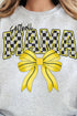 Softball Checkered Mama Heavy-weight Crew Sweatshirt