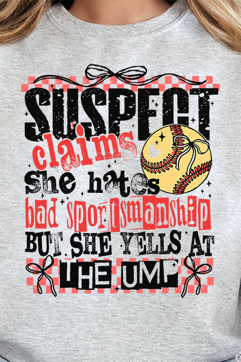 Softball Suspect Yells At The Ump Heavy-weight Crew Sweatshirt