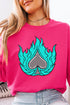 Spade In Flames Heavy-weight Crew Sweatshirt