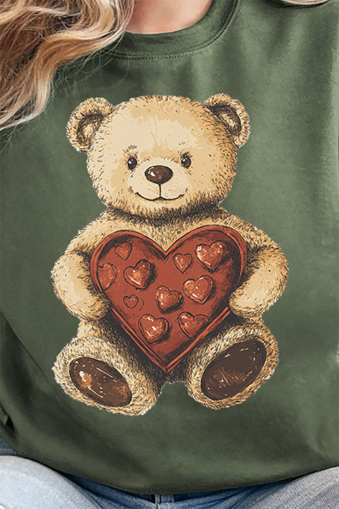 Teddy Bear Love Heavy-weight Crew Sweatshirt