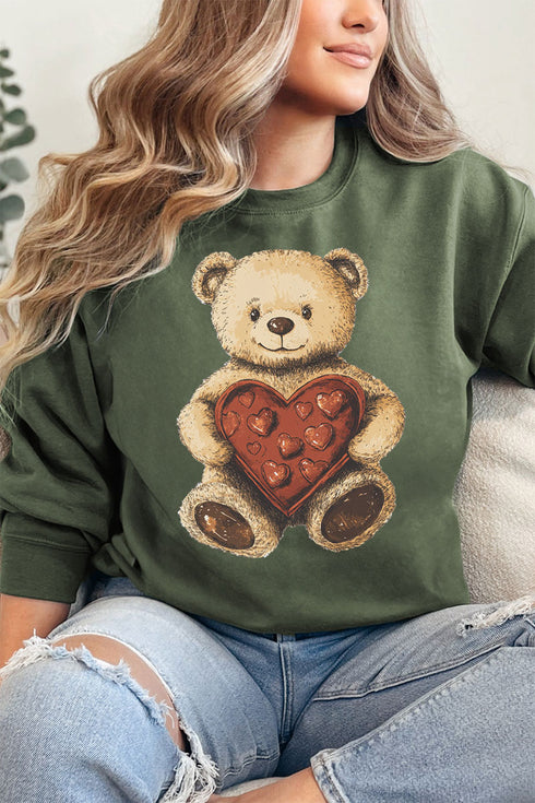 Teddy Bear Love Heavy-weight Crew Sweatshirt