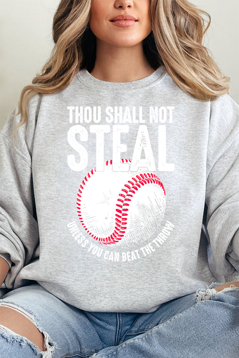 Thou Shall Not Steal Baseball Heavy-weight Crew Sweatshirt