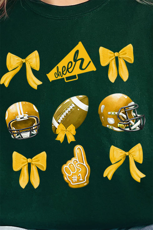 Yellow Blitz And Bows Heavy-weight Crew Sweatshirt