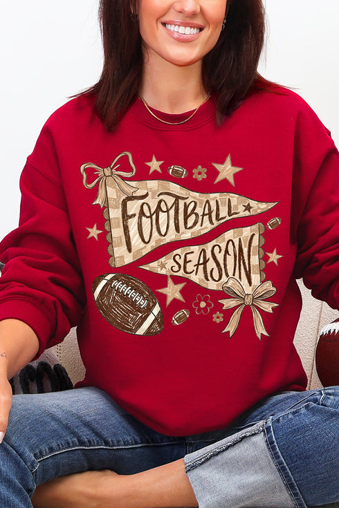 Football Season Doodle Heavy Blend Crew Sweatshirt