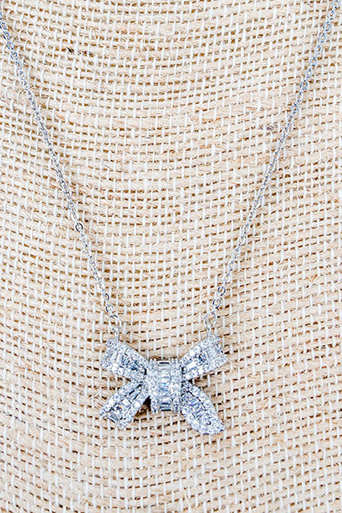 Cubic Zirconia Paris Affair Silvertone Necklace
