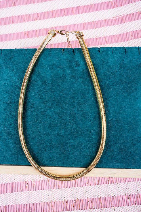Crowd Pleaser Goldtone Omega Chain Necklace