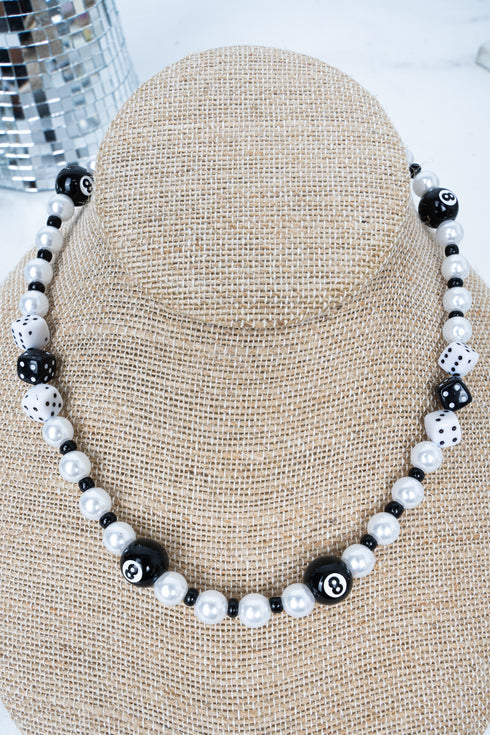 Luck & Luxe Black and White Pearl Necklace