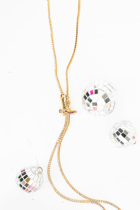 Lariat Luxe Goldtone Cowgirl Boot Slider Necklace