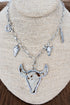 Wild Soul Cow Steer Silvertone Charm Necklace