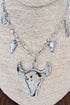 Wild Soul Cow Steer Silvertone Charm Necklace
