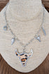 Wild Soul Leopard Steer Silvertone Charm Necklace