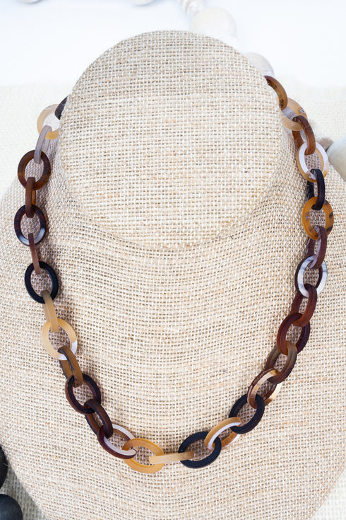 Brown Linked & Lovely Necklace