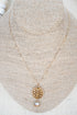 Brown Bouquet of Blessings Goldtone Necklace