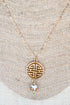 Brown Bouquet of Blessings Goldtone Necklace