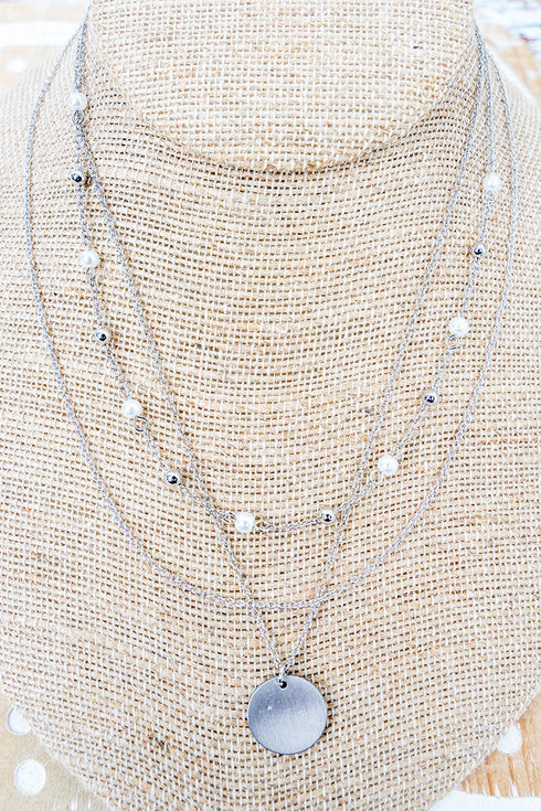 Layla Silvertone Necklace Trio