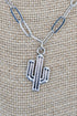Westline Cactus Turquoise & Silver Pearl Double Necklace Set