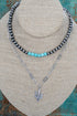Westline Cactus Turquoise & Silver Pearl Double Necklace Set