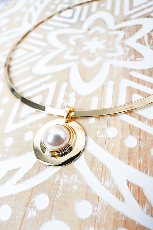 Style Icon Pearl and Goldtone Choker