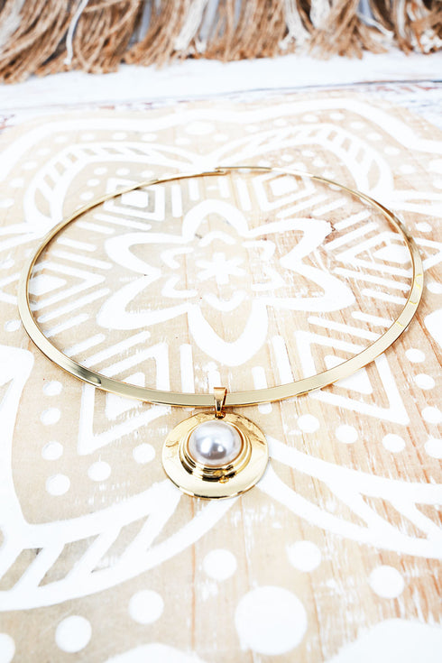 Style Icon Pearl and Goldtone Choker