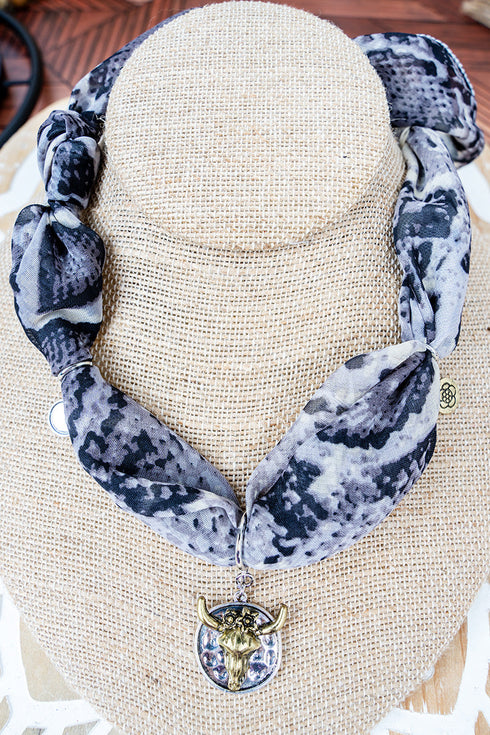 Shed The Ordinary Steer Pendant Fabric Necklace