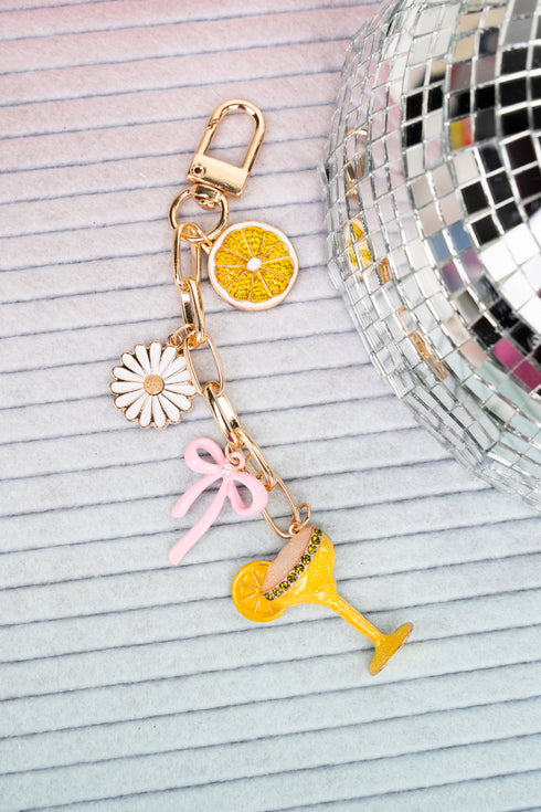 Yellow Margs & Moments Goldtone Bag Charm