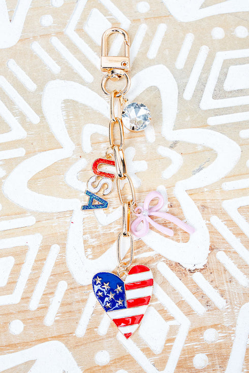 Star-Spangled Style Goldtone Bag Charm