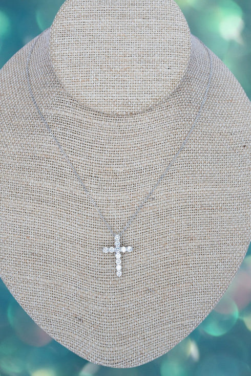 Cubic Zirconia Redeemed Silvertone Necklace