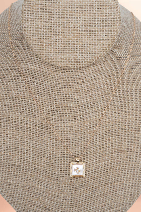 Cubic Zirconia Ivory Devotion Goldtone Necklace
