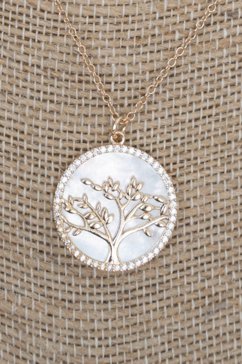 Cubic Zirconia Whispering Willow Goldtone Necklace
