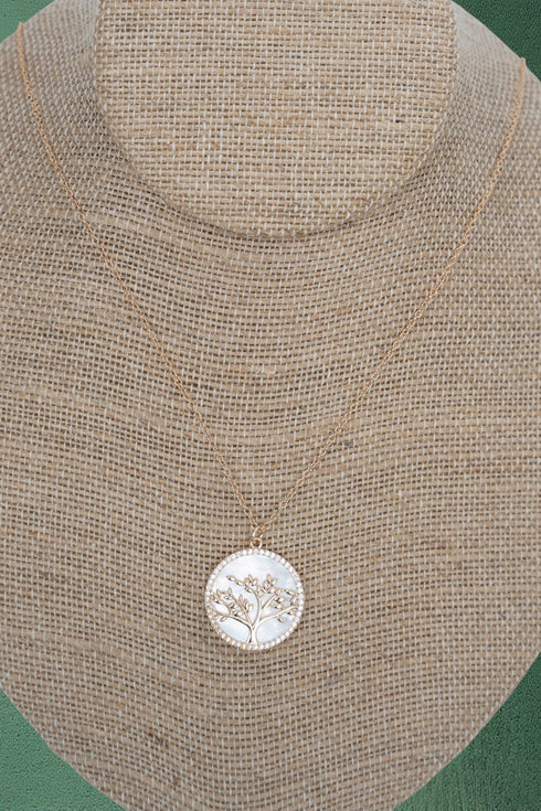 Cubic Zirconia Whispering Willow Goldtone Necklace