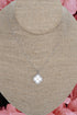 Cubic Zirconia Clover Serenity Silvertone Necklace